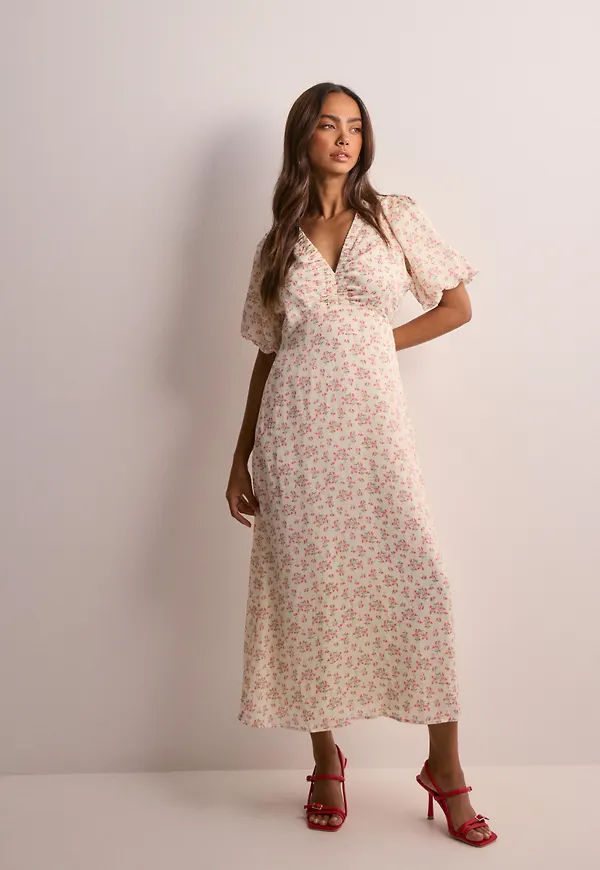 Neo Noir - Röd - Illana Print Satin Dress