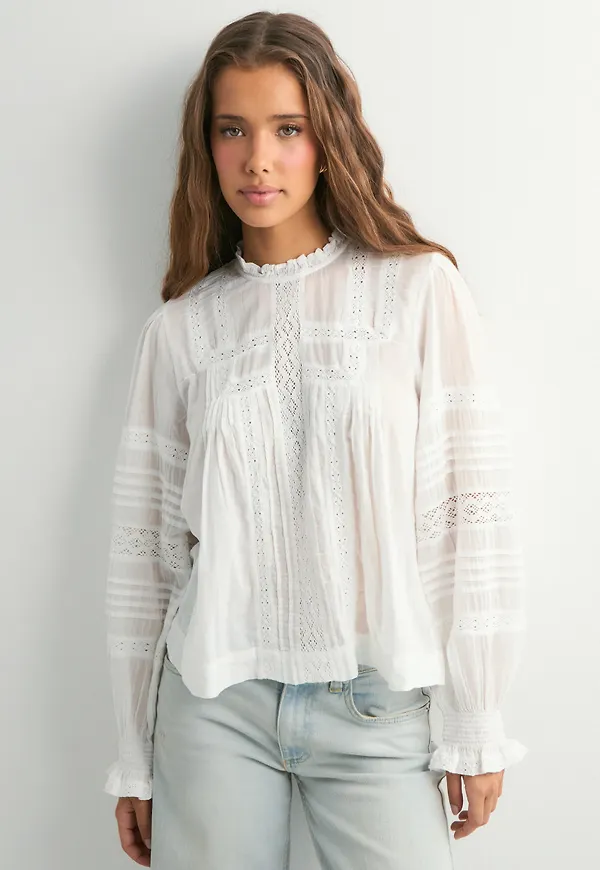 Neo Noir - Vit - Ebba S Voile Blouse