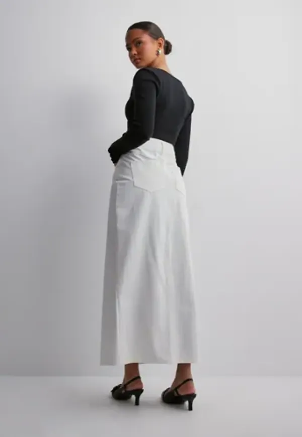 Neo Noir - Vit - Frankie Denim Skirt