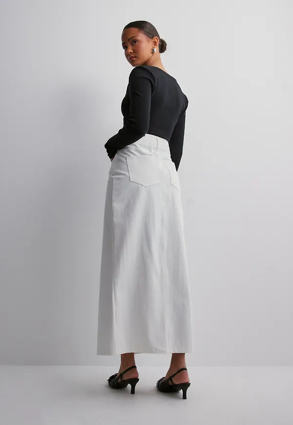 Neo Noir - Vit - Frankie Denim Skirt