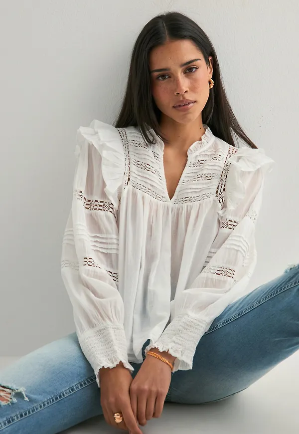 Neo Noir - Vit - Mauri S Voile Blouse