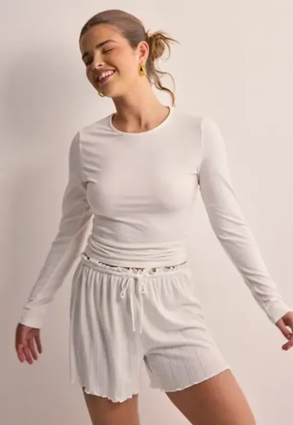 Neo Noir - Vit - Merritt Pointelle Shorts