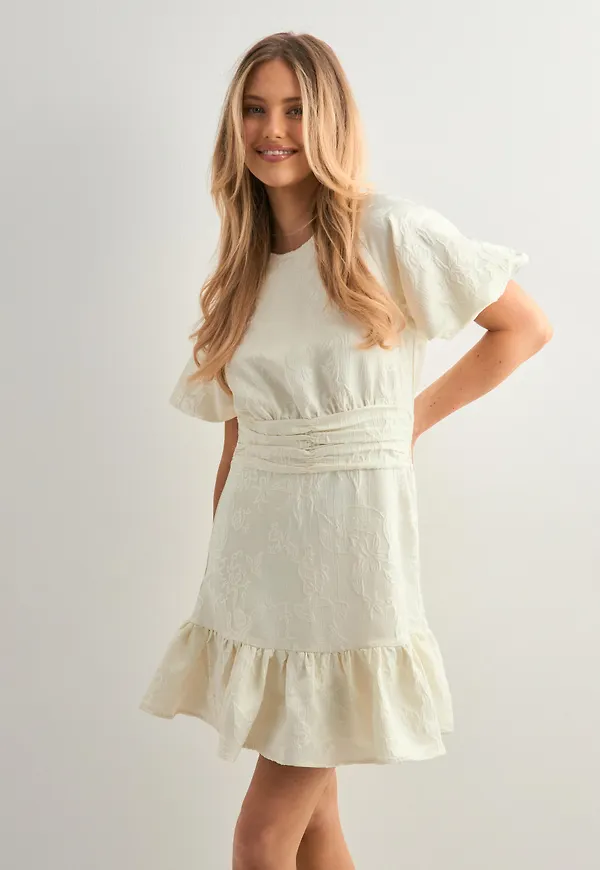 Neo Noir - Vit - Sulli Jacquard Dress