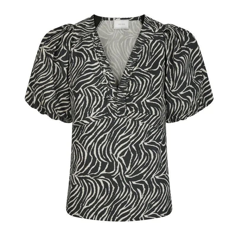 Neo Noir, Blusar & Skjortor , Dam, S, Bomull, Irina Zebra Blus
