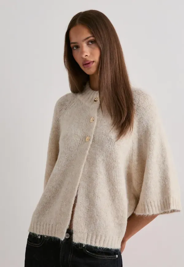 Neo Noir - Beige - Benuta Fluffy Knit Cardigan