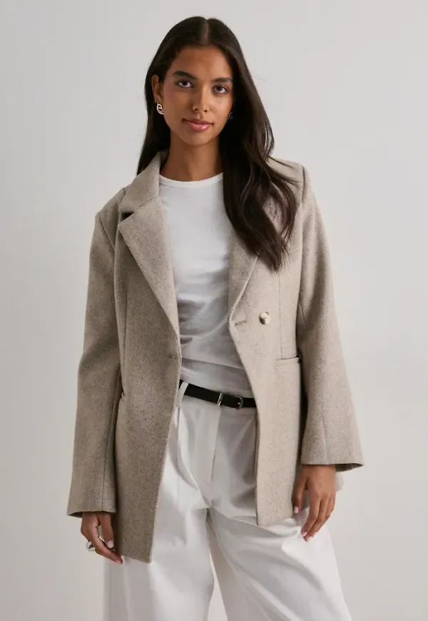 Neo Noir - Beige - Bowie Herringbone S Blazer