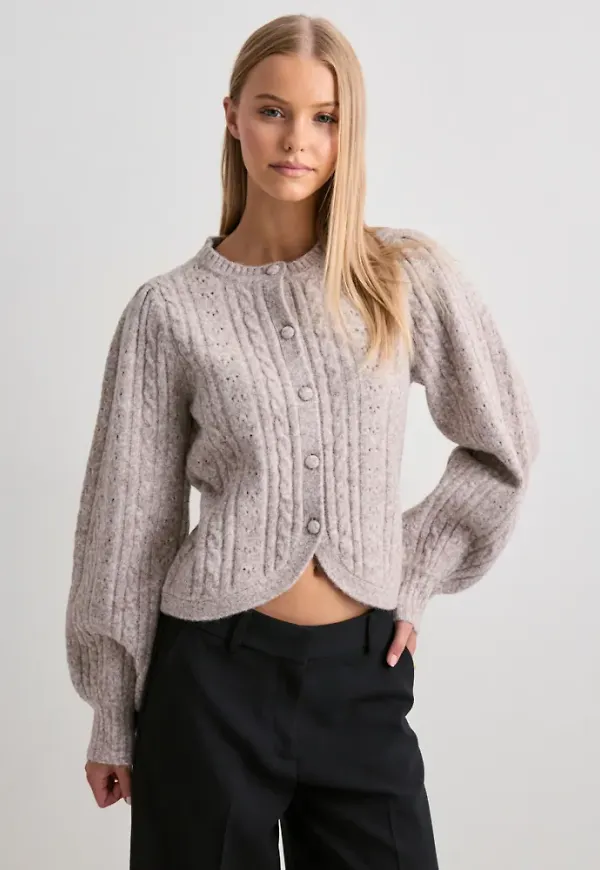 Neo Noir - Beige - Koteas Cable Knit Cardigan