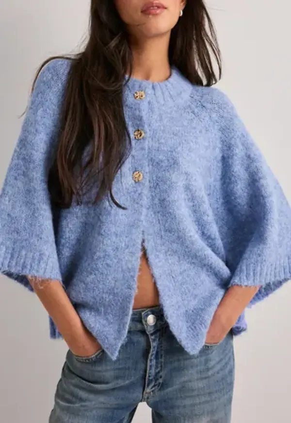Neo Noir - Blå - Benuta Fluffy Knit Cardigan