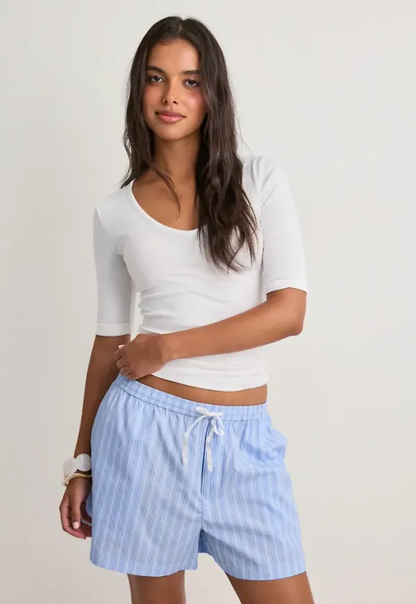 Neo Noir - Blå - Camell Stripe Shorts