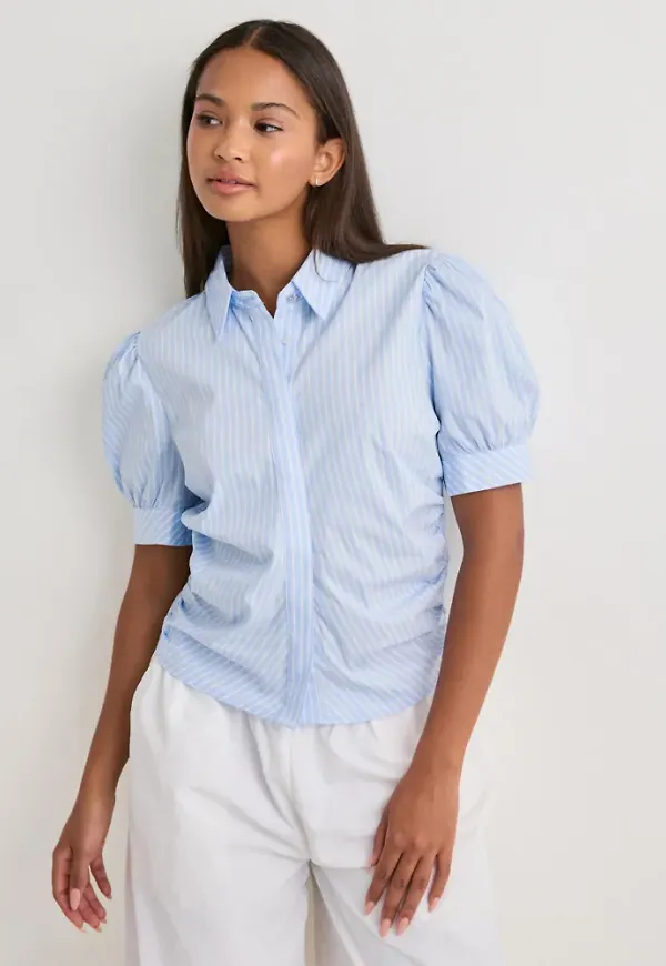 Neo Noir - Blå - Frannie Soft Stripe Shirt
