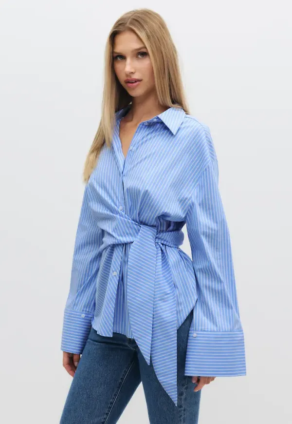 Neo Noir - Blå - Helisa Stripe Shirt