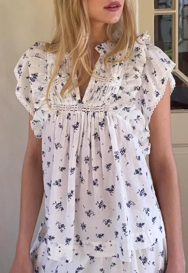 Neo Noir - Blå - Jayla Small Blossom Top
