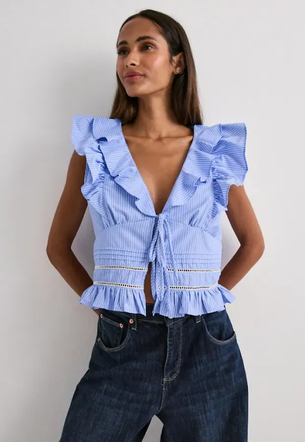 Neo Noir - Blå - Jolia Stripe Top