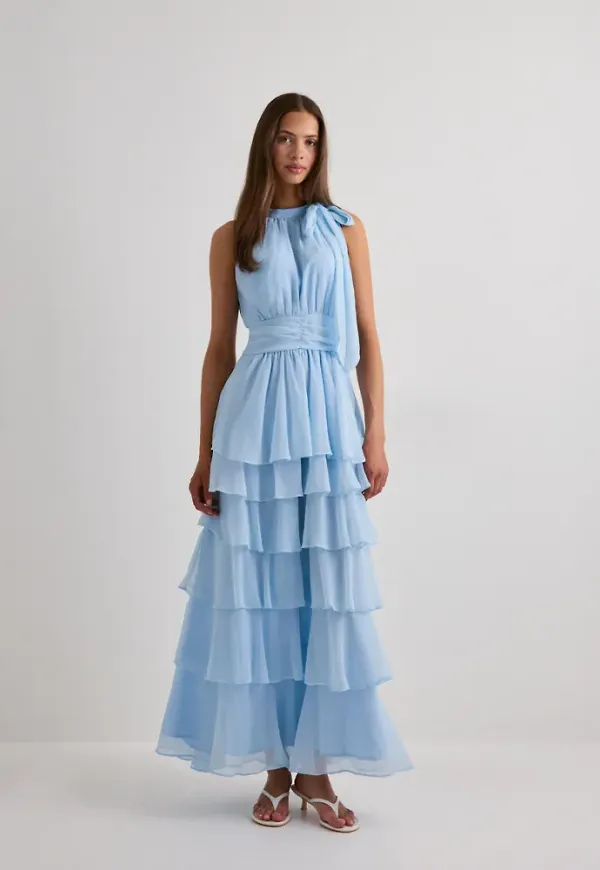 Neo Noir - Blå - Marli Solid Chiffon Dress