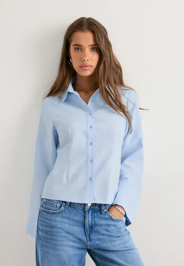 Neo Noir - Blå - Rosa Oxford Shirt