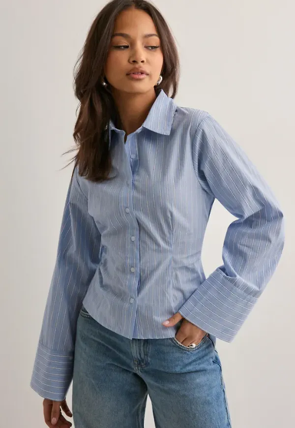 Neo Noir - Blå - Rosa Stripe Shirt