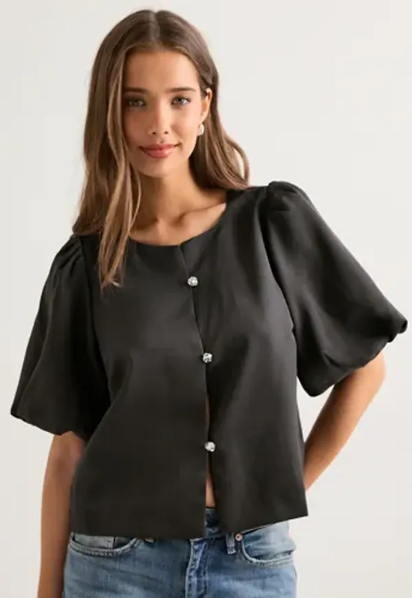 Neo Noir - Brun - Aisa Dull Satin Blouse