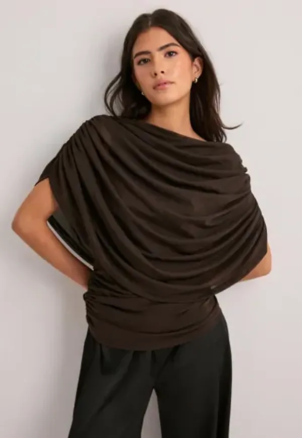 Neo Noir - Brun - Cottuna Drapy Mesh Top