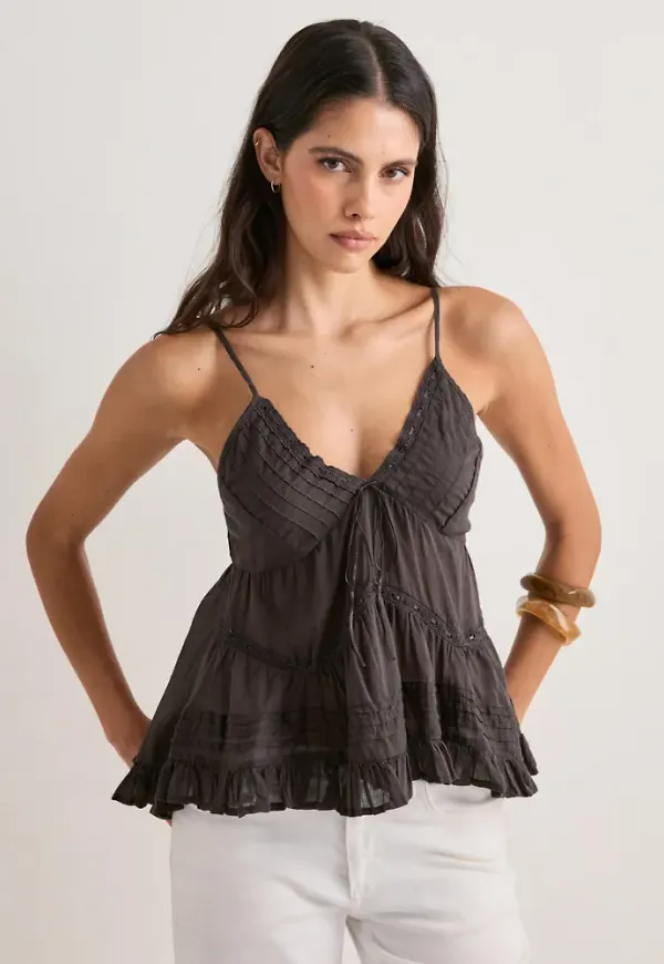 Neo Noir - Brun - Elvena S Voile Top