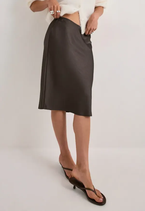 Neo Noir - Brun - Mindie Heavy Sateen Skirt
