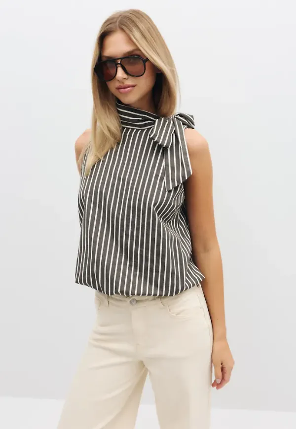 Neo Noir - Brun - Veda Wide Stripe Top