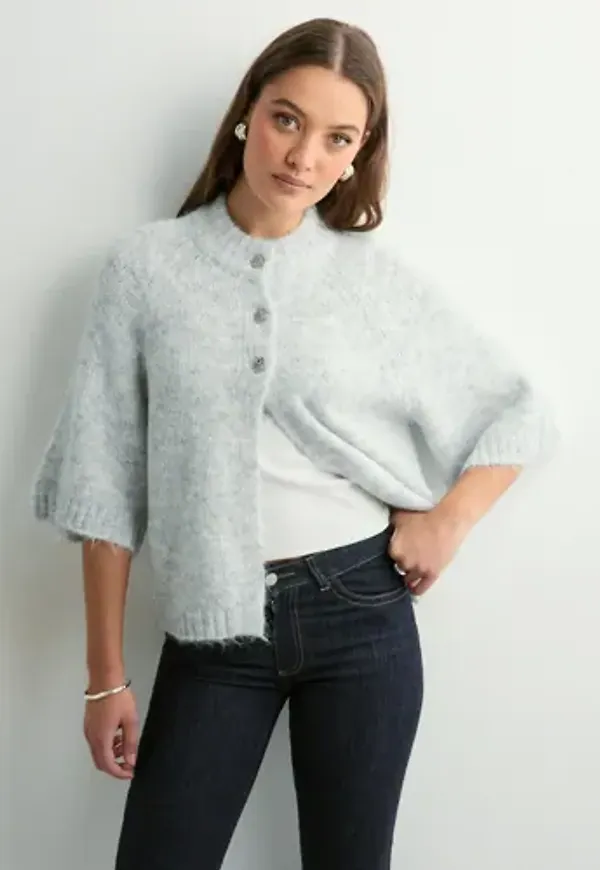 Neo Noir - Grå - Benuta Fluffy Knit Cardigan