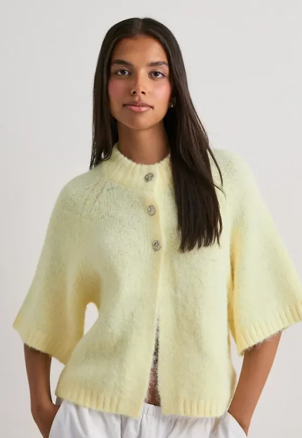 Neo Noir - Gul - Benuta Fluffy Knit Cardigan