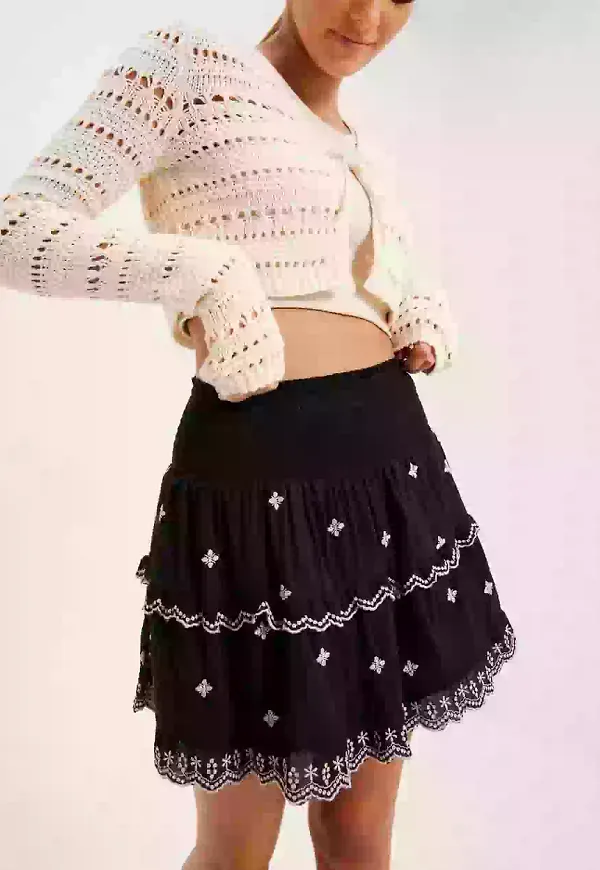 Neo Noir Lando Skirt Volangkjolar Black