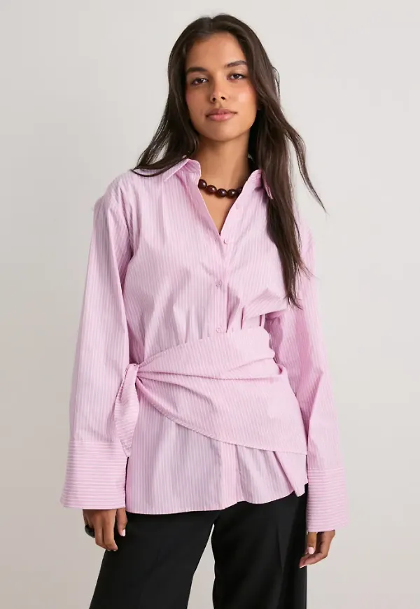 Neo Noir - Rosa - Dita Scarf Stripe Shirt