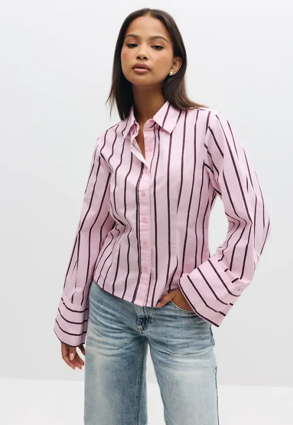 Neo Noir - Rosa - Rosa Wide Stripe Shirt