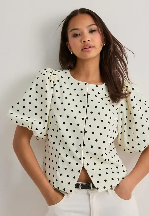 Neo Noir - Vit - Anela Dot Blouse