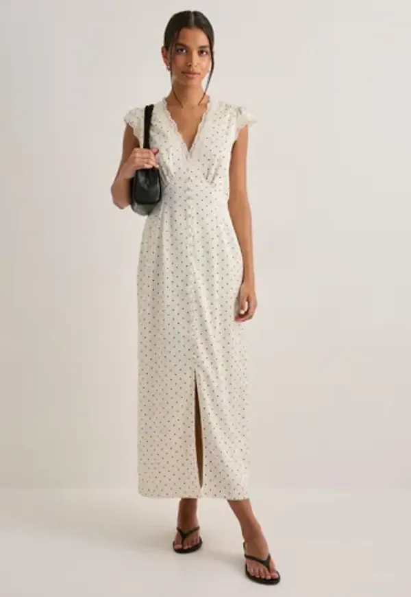 Neo Noir - Vit - Aniella Dot Dress