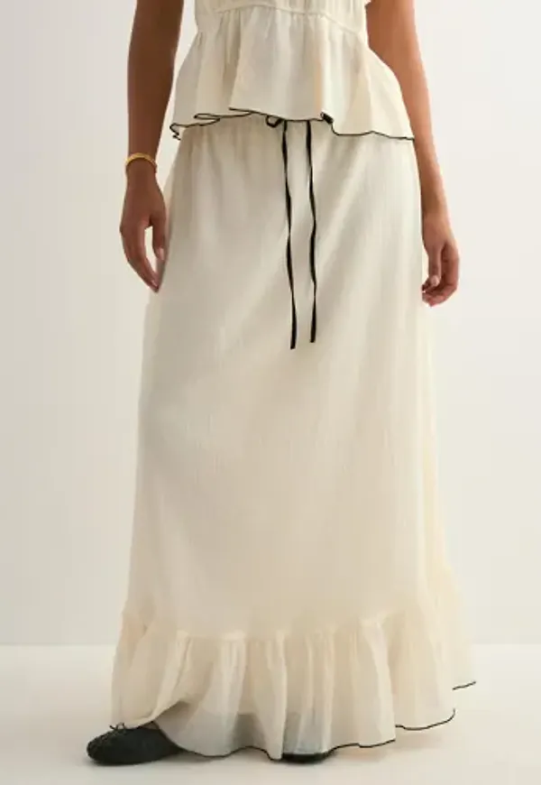 Neo Noir - Vit - Ariella Crepe Skirt