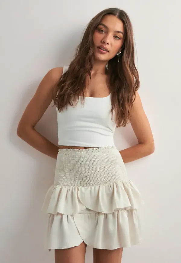 Neo Noir - Vit - Carin Heavy Sateen Skirt