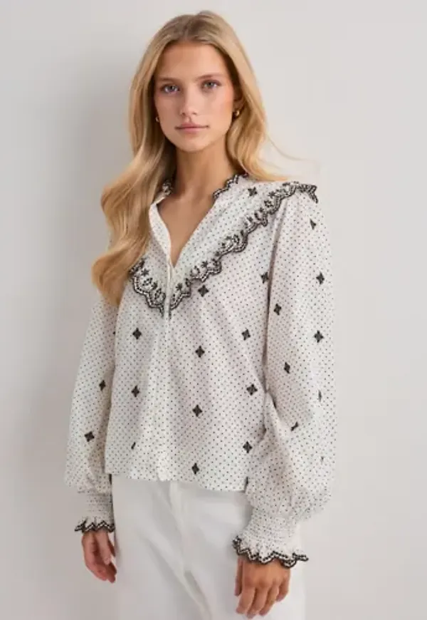 Neo Noir - Vit - Degas Dot Blouse
