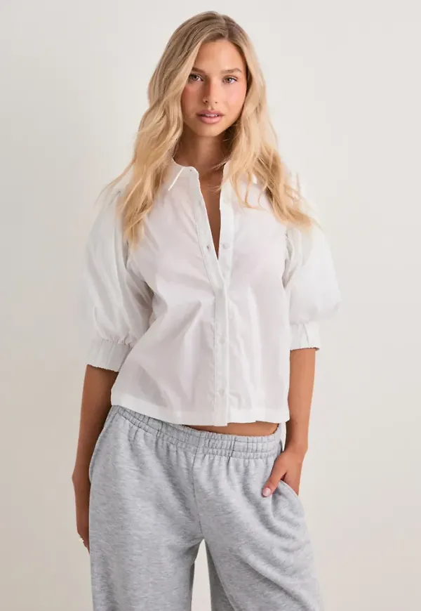 Neo Noir - Vit - Etta Poplin Shirt