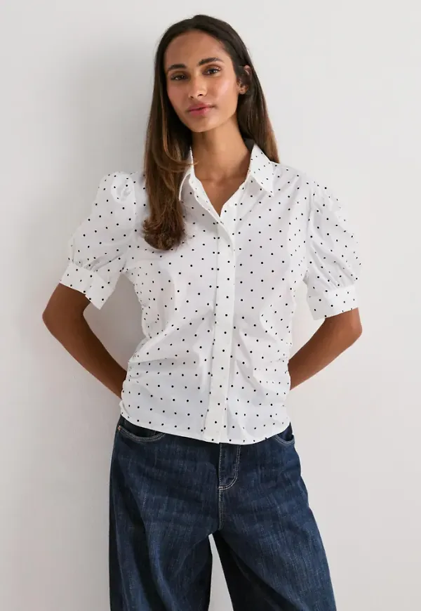 Neo Noir - Vit - Frannie Dot Shirt
