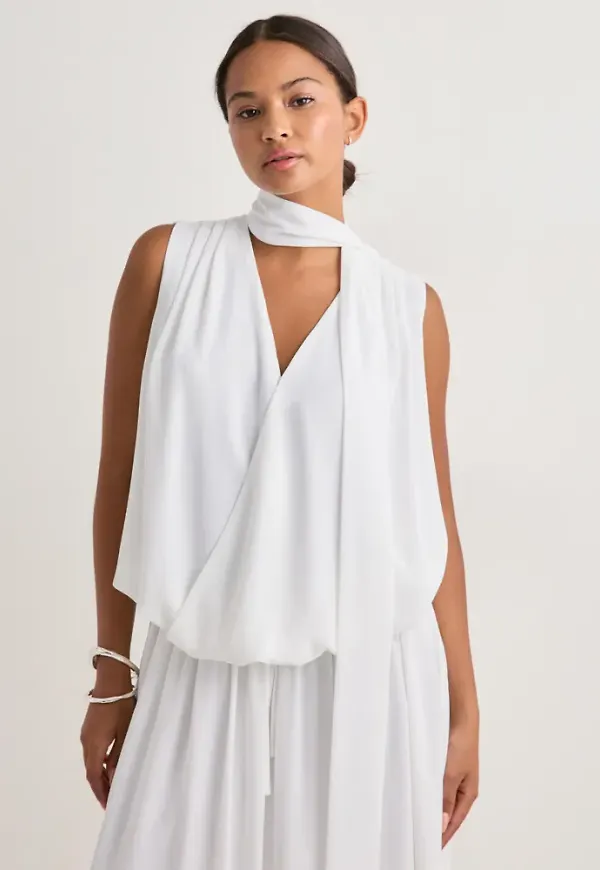 Neo Noir - Vit - Inge Chiffon Top