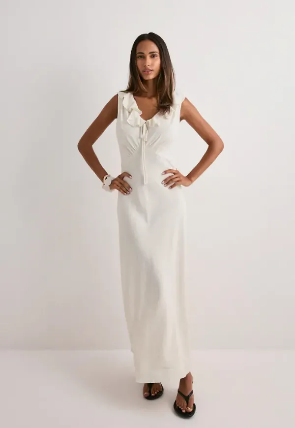 Neo Noir - Vit - Jasma Linen Dress