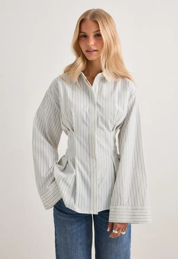 Neo Noir - Vit - Lytra Double Stripe Shirt