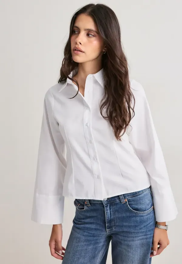 Neo Noir - Vit - Rosa Oxford Shirt