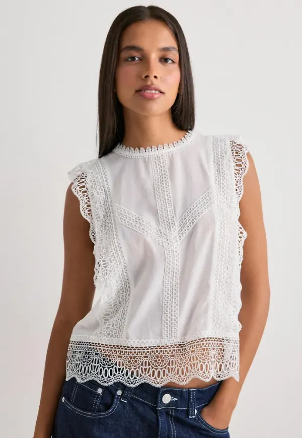 Neo Noir - Vit - Samia Lace Top