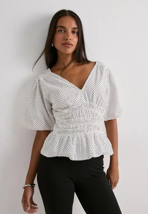 Neo Noir - Vit - Sapura Mini Dot Blouse
