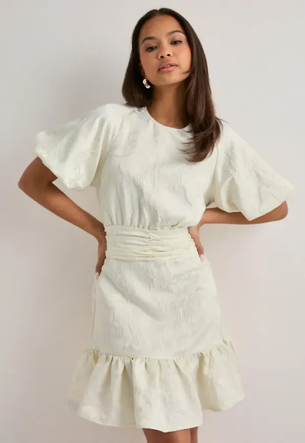 Neo Noir - Vit - Sulli Jacquard Dress