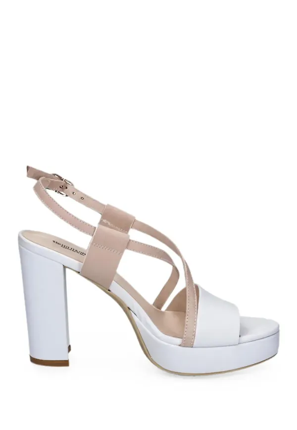 NeroGiardini crossover-strap heeled sandals - Vit