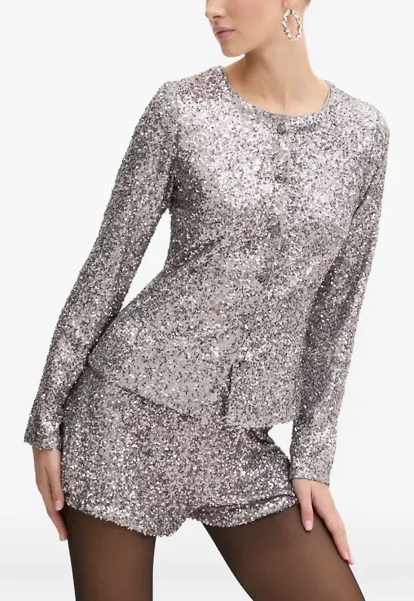 NEVER FULLY DRESSED paljettprydd topp - Silverfärgad