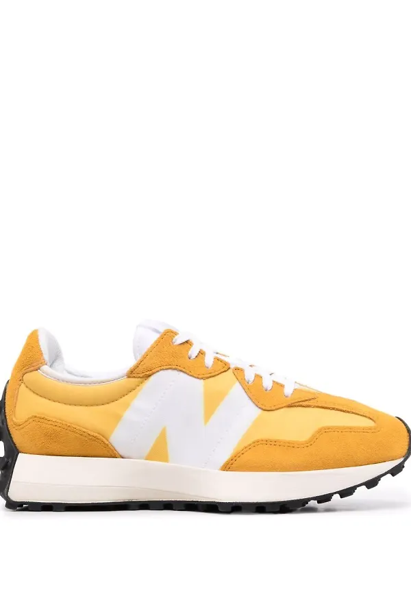 New Balance 327 låga sneakers med panel - Gul