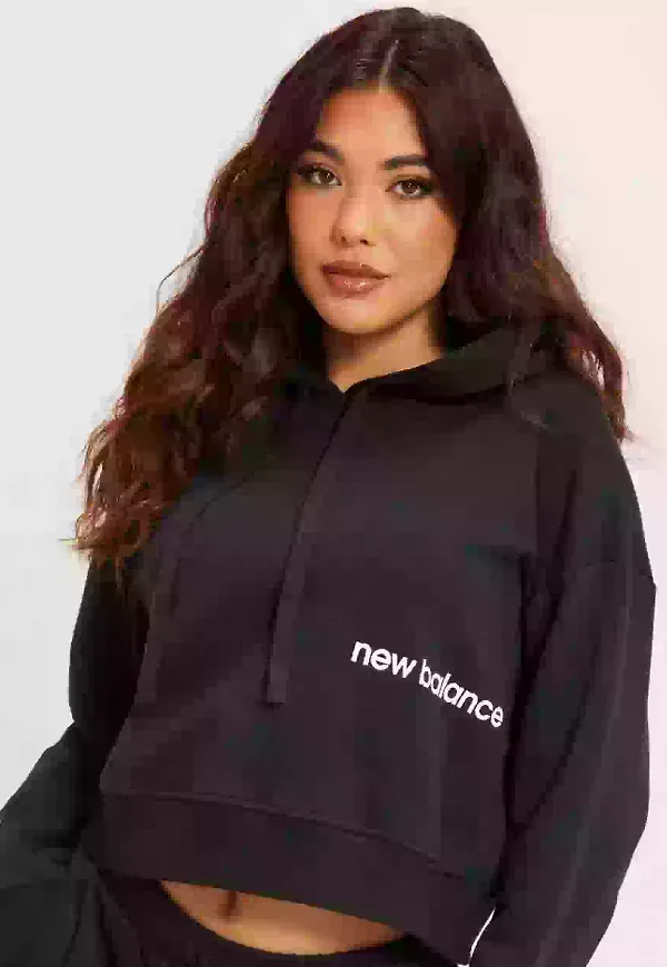 New Balance WT23512 Hoodies med tryck Black
