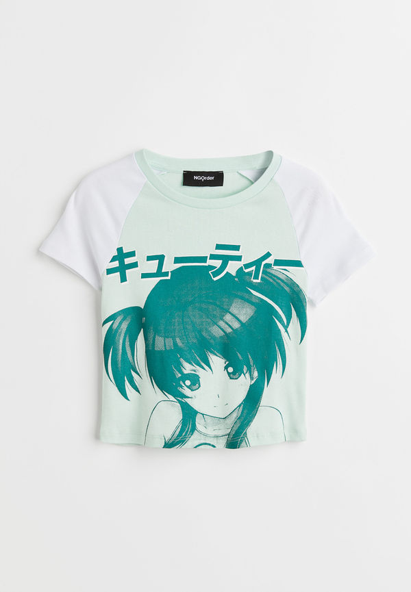 New Girl Order Anime T-shirt Flick Vit, T-shirts i storlek 36