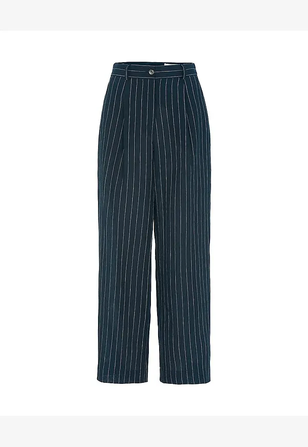 Newhouse - Linnebyxor Nina Pinstripe - Blå